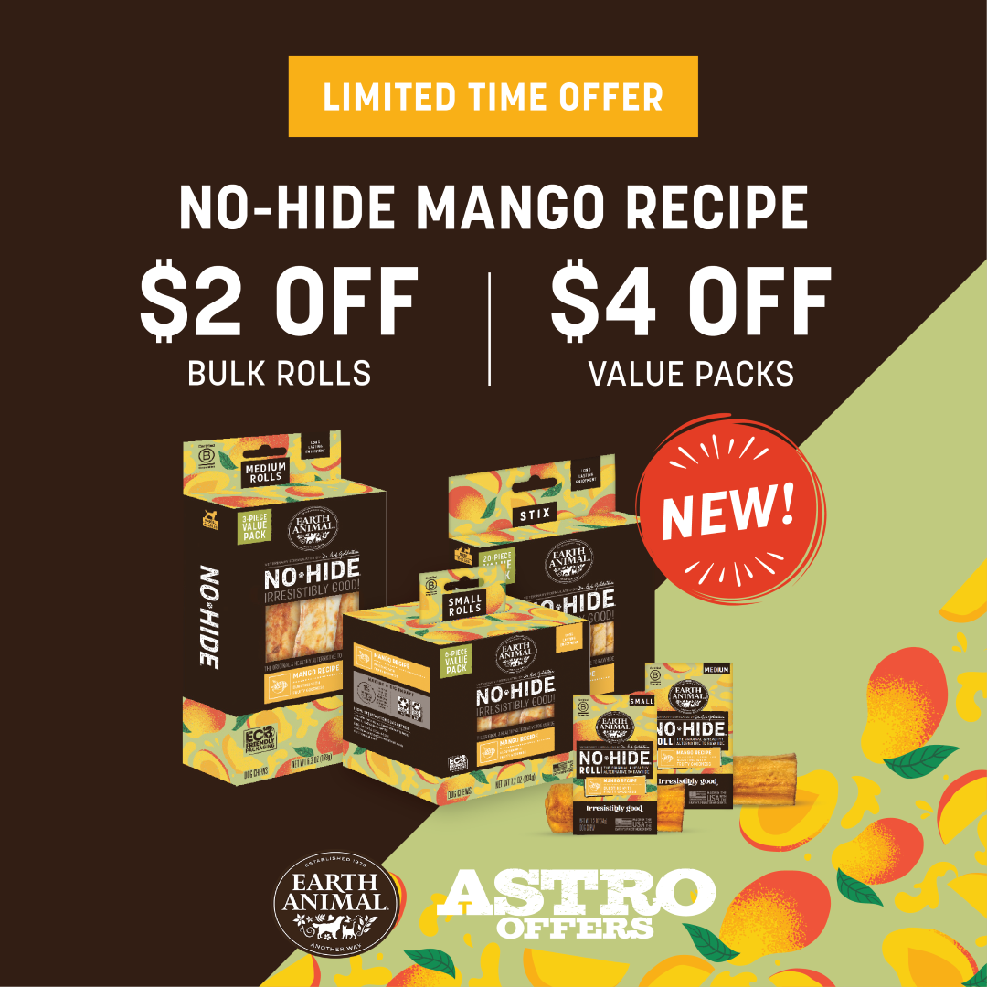 Earth Animal | Dollars OFF No-Hide Mango Recipe Rolls & Value Packs