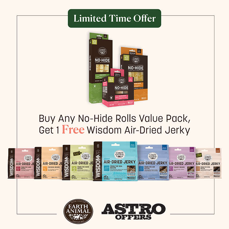 Earth Animal | FREE Wisdom Air-Dried Jerky with No-Hide Rolls Value Pack Purchase
