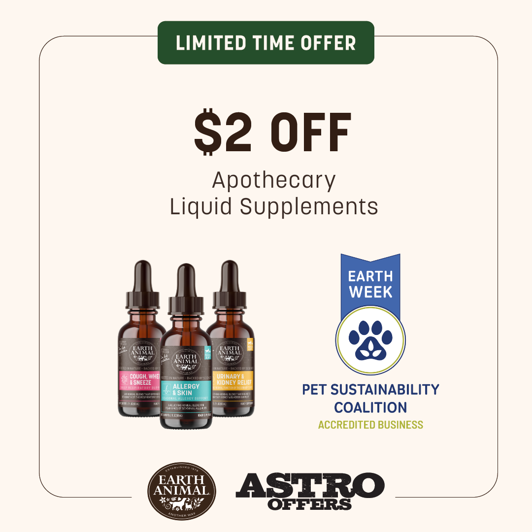 Earth Animal | Earth Week - PSC | $2.00 OFF Apothecary Liquid Supplements