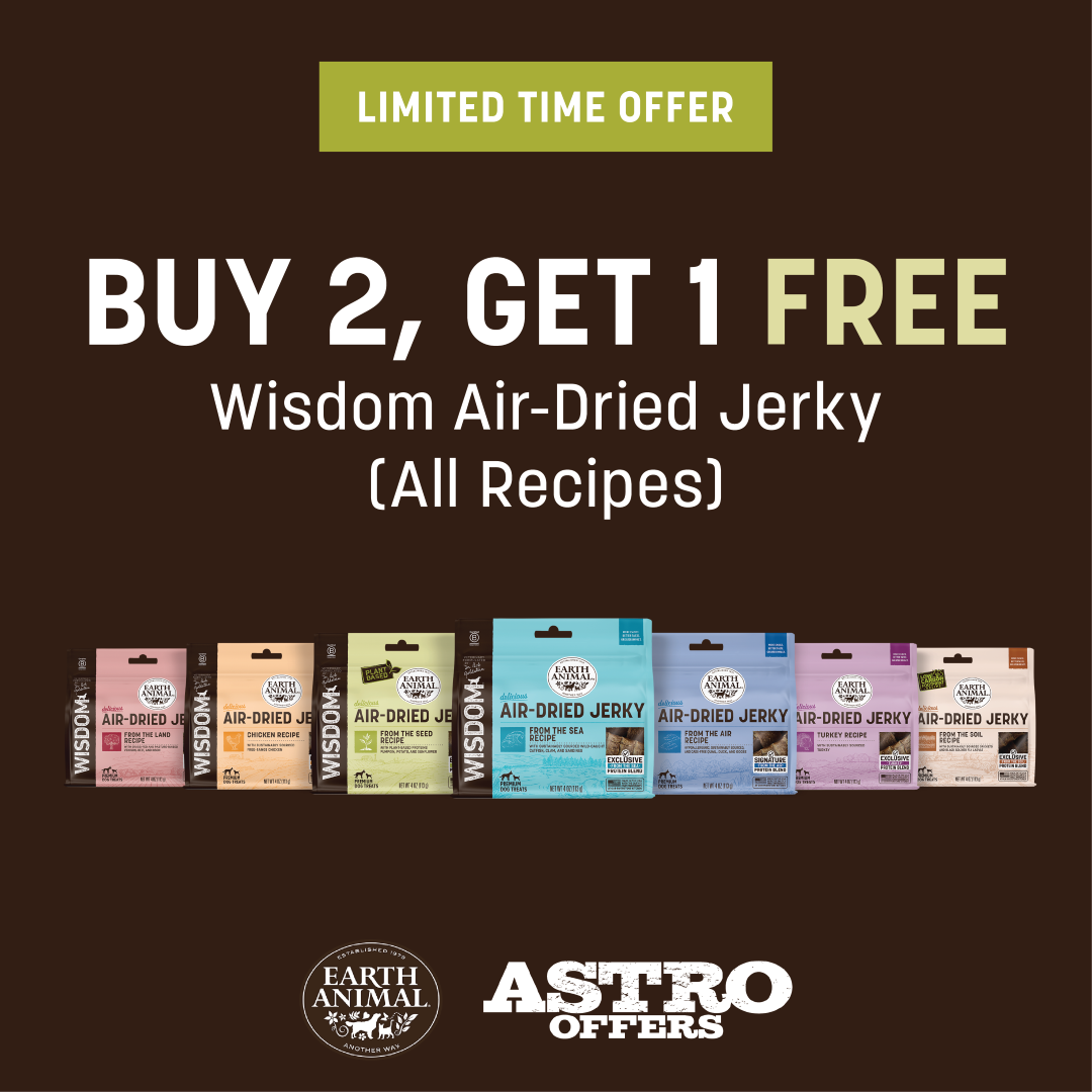 Earth Animal | Buy 2, Get 1 FREE on Wisdom Air-Dried Jerky