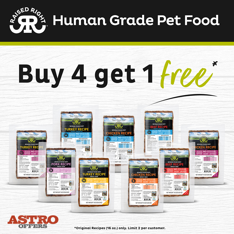Raised Right | Buy 4, Get 1 FREE on 16oz Original Recipe Frozen Diets