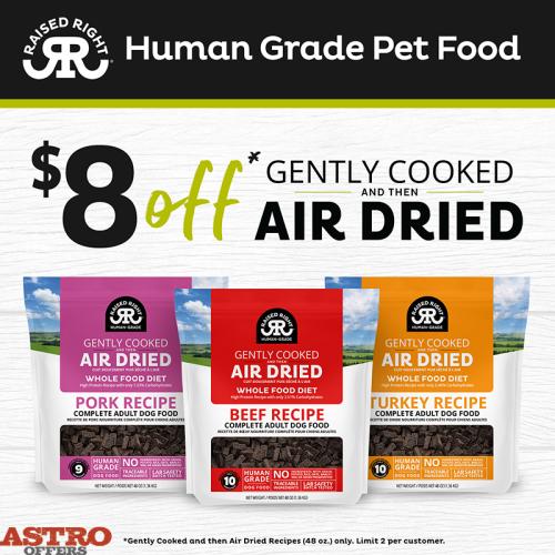 Raised Right has developed a new way of making dog food as we're the first company to create a line of human-grade dog food that's gently cooked and then air dried. 