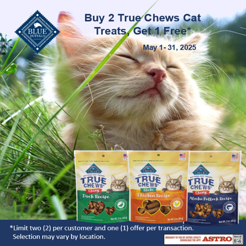 Blue Buffalo | Buy 2, Get 1 FREE on True Chew Cat Treats