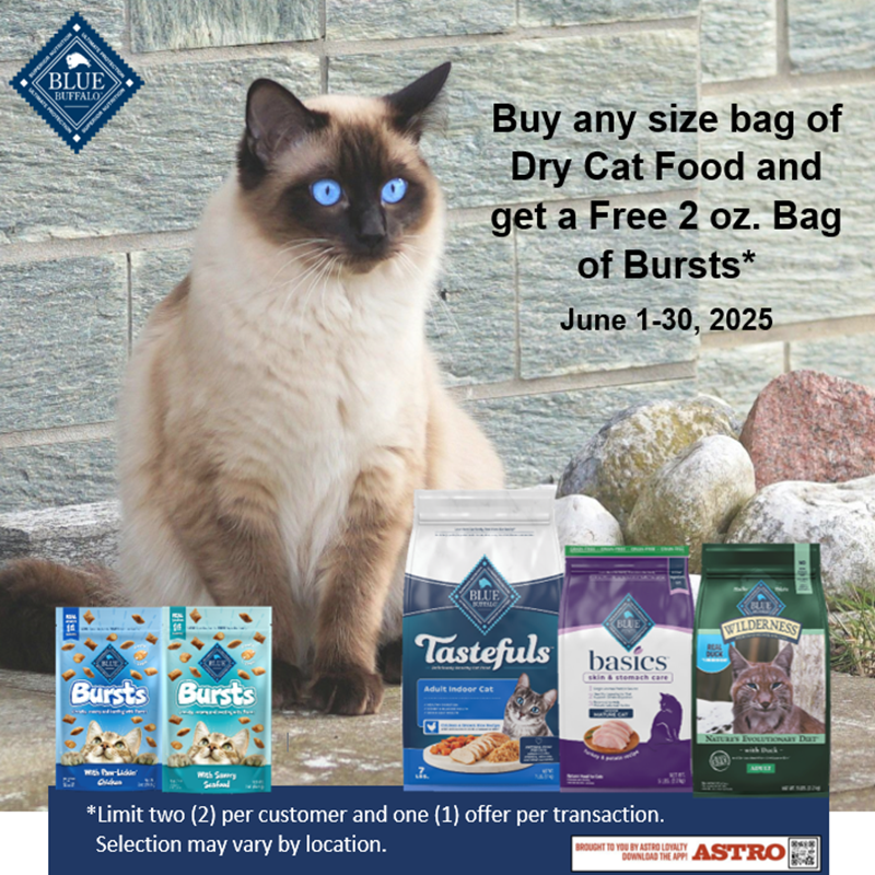 Blue Buffalo | FREE 2oz Bursts Cat Treats with Purchase of Dry Cat Food
