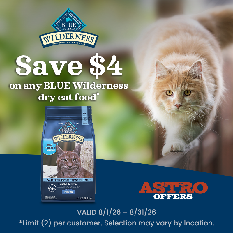 Premium, high-protein BLUE Wilderness is packed with more of the meat cats were born to love. Choose from a variety of dry and wet cat food recipes made with the finest natural ingredients!