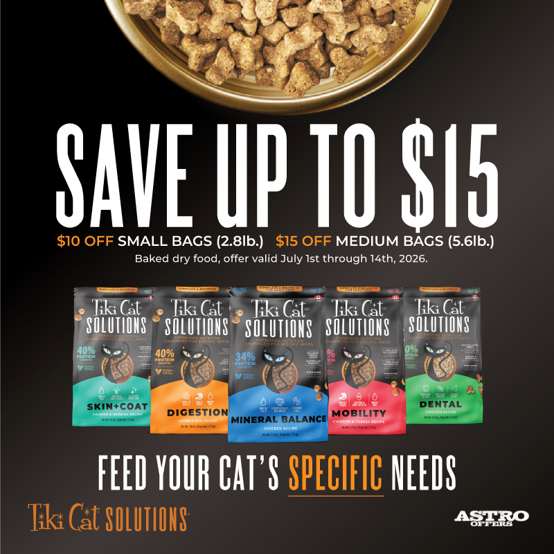Tiki Cat Solutions recipes feature real chicken and fish proteins that are minimally processed and perfectly balanced for the optimal protein, healthy fats, and moisture your cat needs.