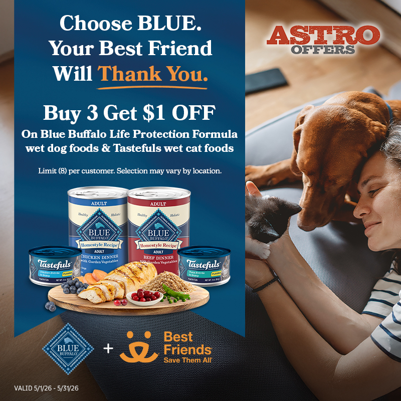 Choose BLUE. Your Best Friend Will Thank You. 
Our original meat-first recipes are specially formulated to support your dog's and cat's needs!