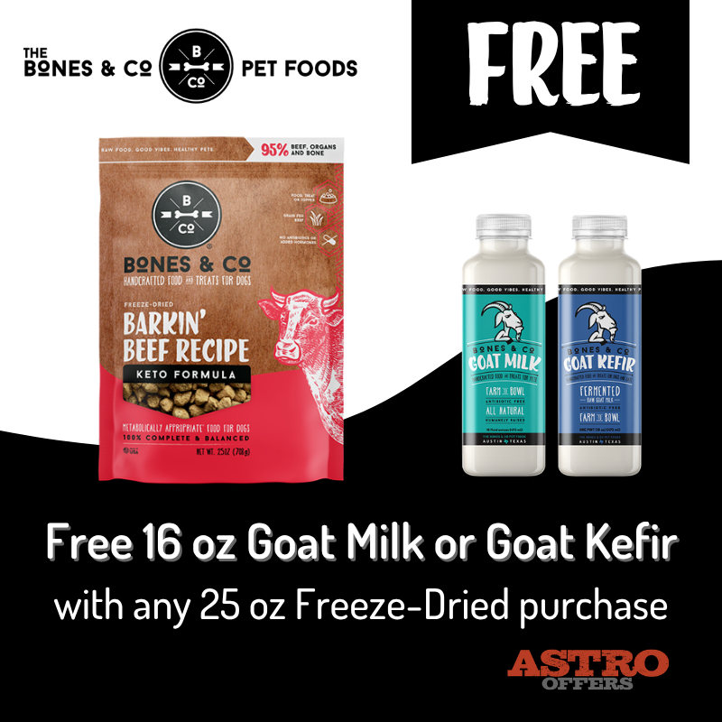 Bones & Co. Keto Formula Freeze-Dried Dog Food is a convenient alternative to frozen, raw food. Plus, top it off with our Goat Milk or Kefir for enhanced hydration and increased appetite!