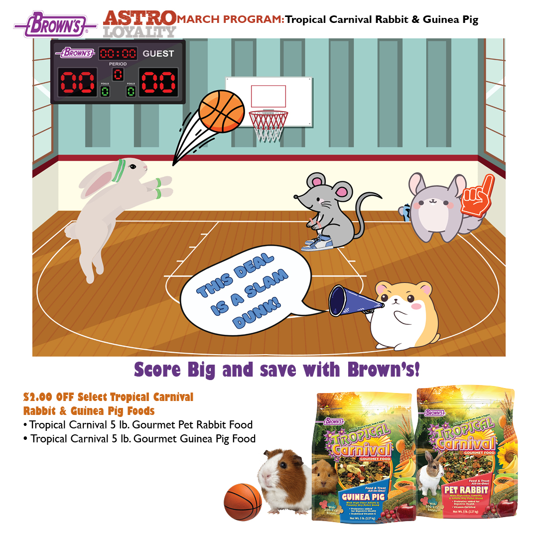 FM Brown's | $2.00 OFF Select Tropical Carnival Rabbit & Guinea Pig Foods