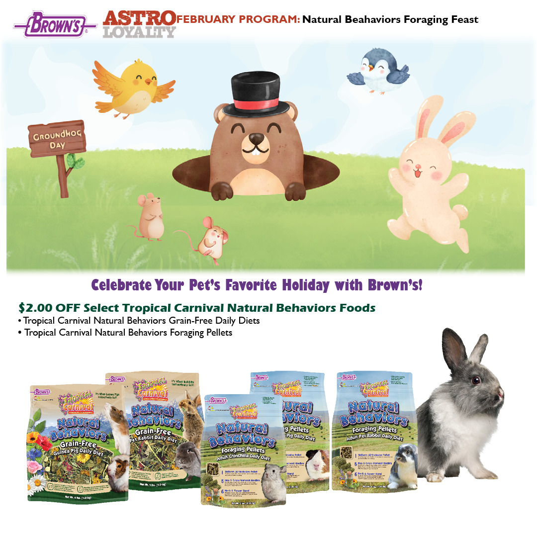 FM Brown's | $2.00 OFF Select Tropical Carnival Natural Behaviors Foods