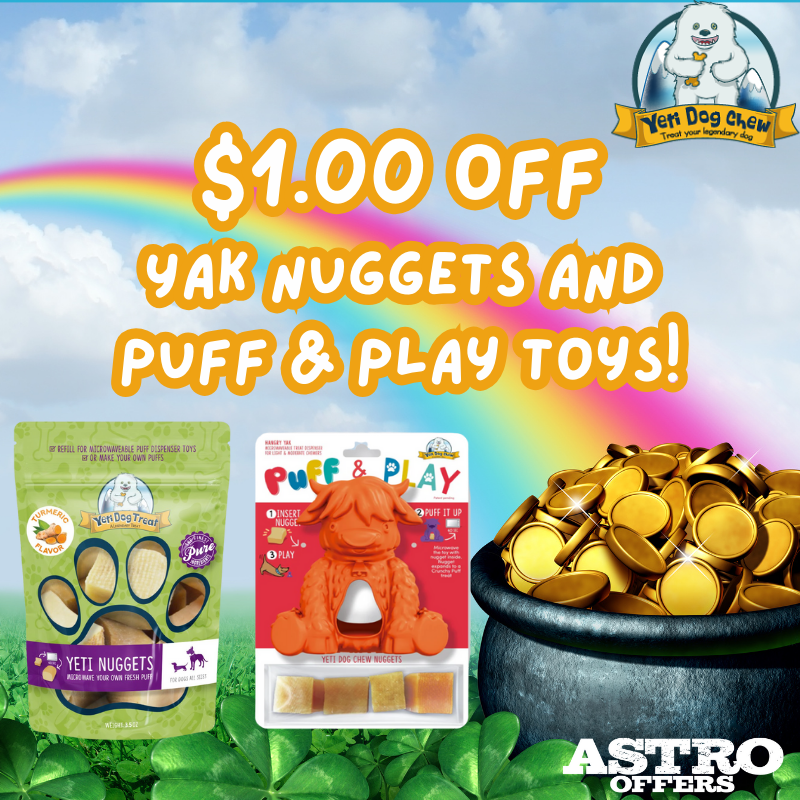 Yeti Puff & Play Toys combine fun and flavor in one interactive, long-lasting toy. Simply insert a Yeti Nugget into the toy, give it to your dog, and watch the excitement begin!