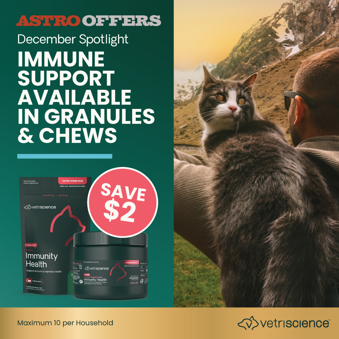 VetriScience | $2.00 OFF Lysine Immunity Health Chews & Granules for Cats