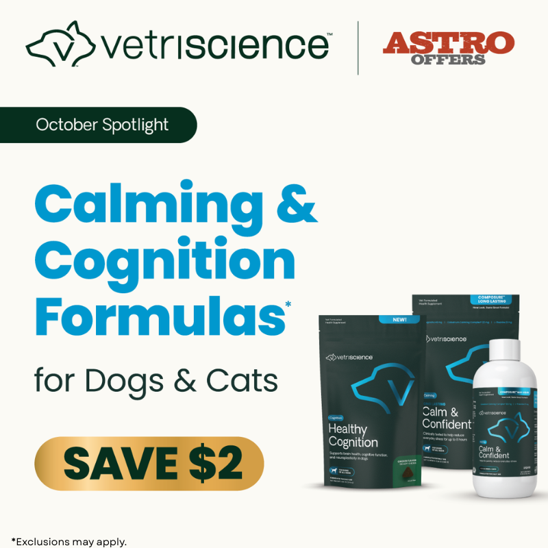 Calming in as fast as 30 minutes with VetriScience' veterinarian-led formulas using clinically tested ingredients!