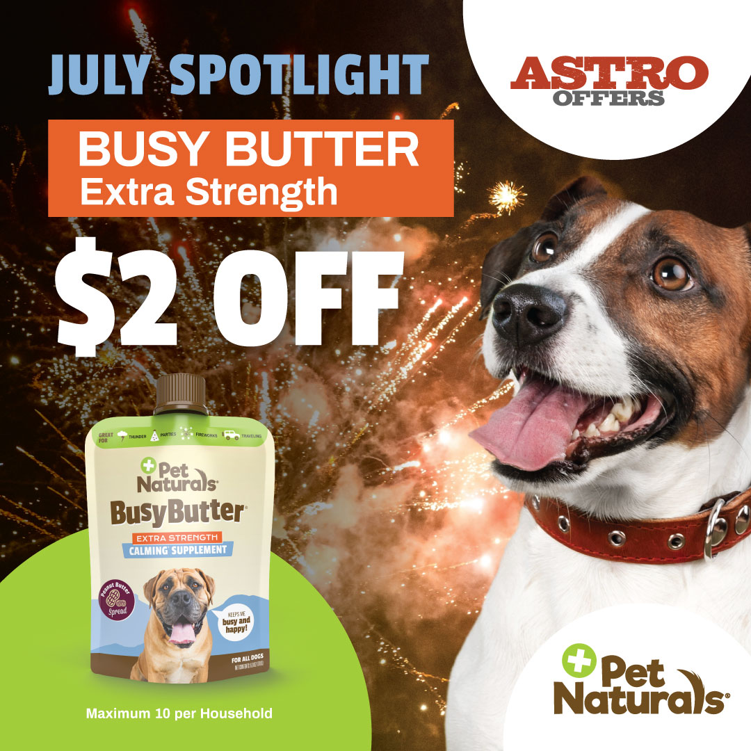 With an easy squeeze pouch, Pet Naturals Calming BusyButter can be added to a fillable toy to keep playtime going. Our calming formula features four effective ingredients to keep your pupper calm!