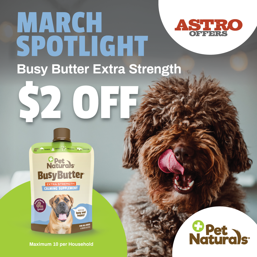 With an easy squeeze pouch, BusyButter can be added to a fillable toy to keep playtime going. Our calming formula features four effective ingredients to keep your pupper calm!