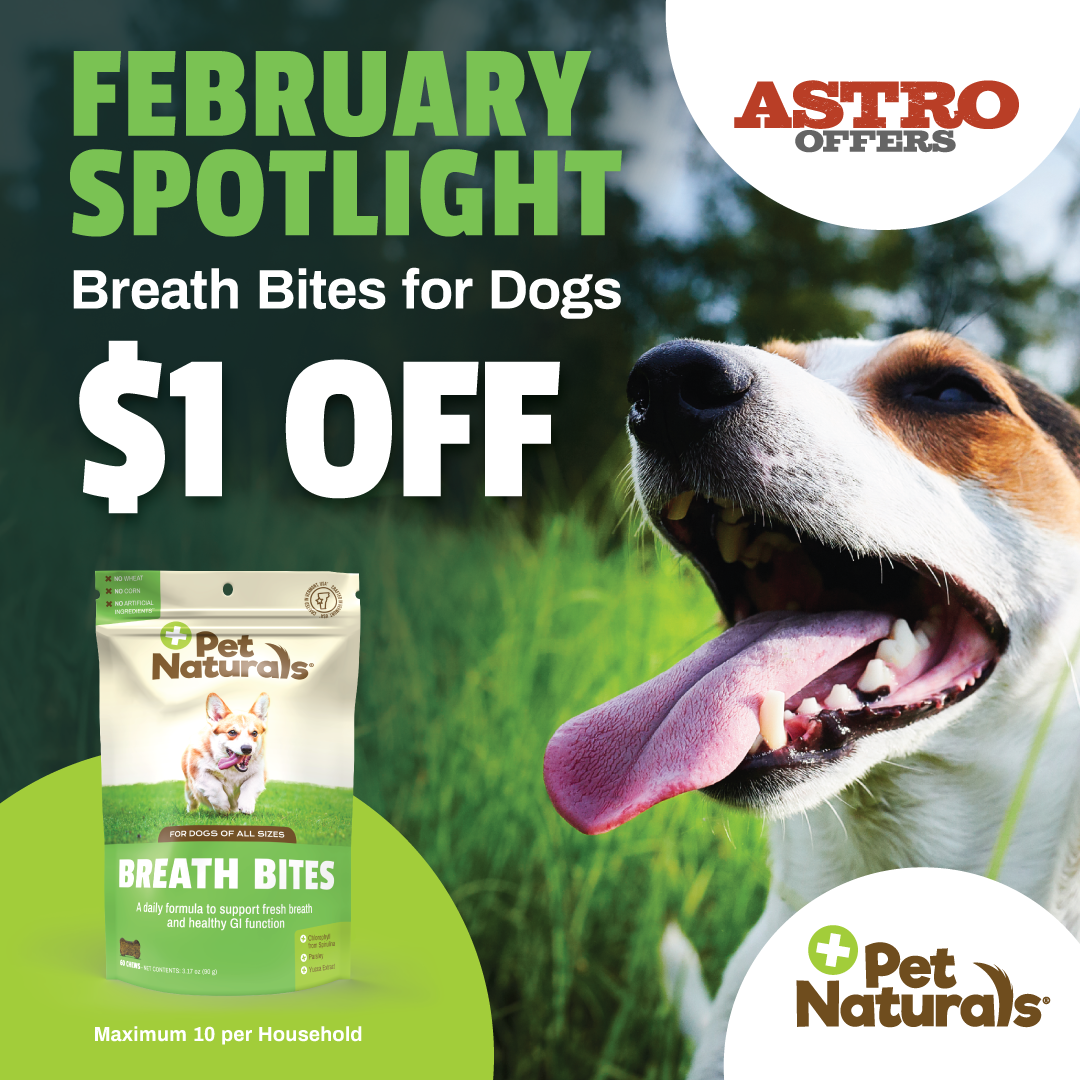 Kiss doggie breath goodbye with these delicious breath freshening chews! Pet Naturals Breath Bites feature natural deodorizers and support suppressing odor-causing chemicals in the stomach.