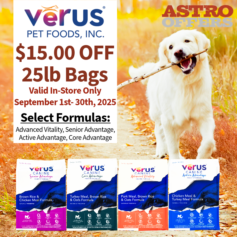 VeRUS Pet Foods l $15.00 OFF Select 25lb Canine Formulas