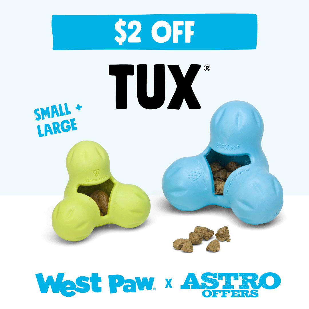 West Paw | $2.00 OFF Small and Large Tux Puzzle and Chew Toys