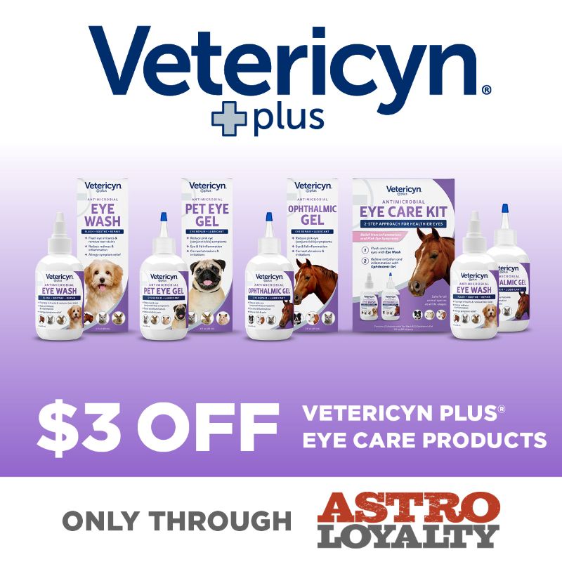 Keep your companion clean and healthy with high quality products from Vetericyn! Save now on all Vetericyn eye care products. 