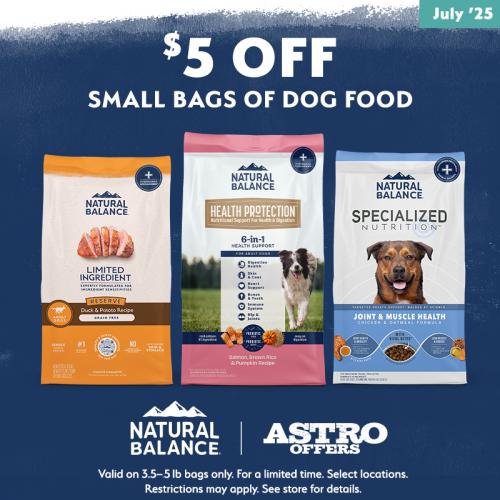 Natural Balance | $5.00 OFF Small Bags of Dry Dog Food 
