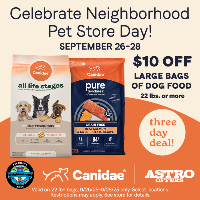 Canidae | Neighborhood Pet Store Day | $10.00 OFF Large Bags of Dry Dog Food