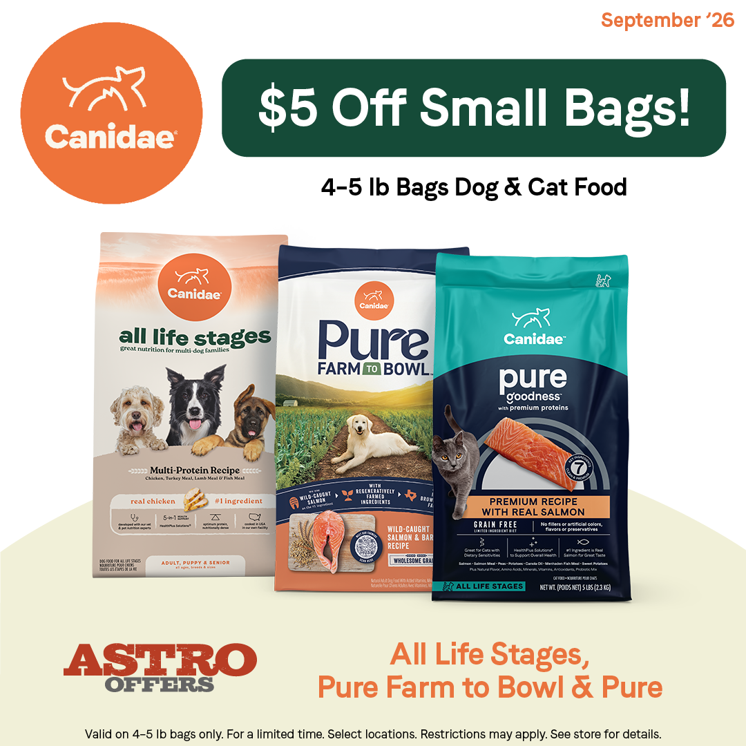 Nutrient-rich recipes featuring premium proteins and farm-grown veggies, balanced for whole body health. Canidae is a World of Goodness for your pet and the planet!