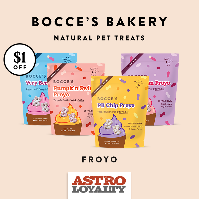 Soft & Chewy treats topped with real fruit & carob sprinkles- made for serious tail wags.


