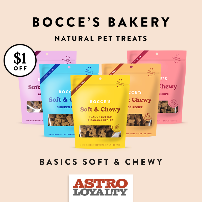 We've made a softer cookie with limited ingredients and all-natural preservatives. Perfect for pups looking for a chewier bite.Wheat-Free,100% Real Ingredients, Baked in the USA.