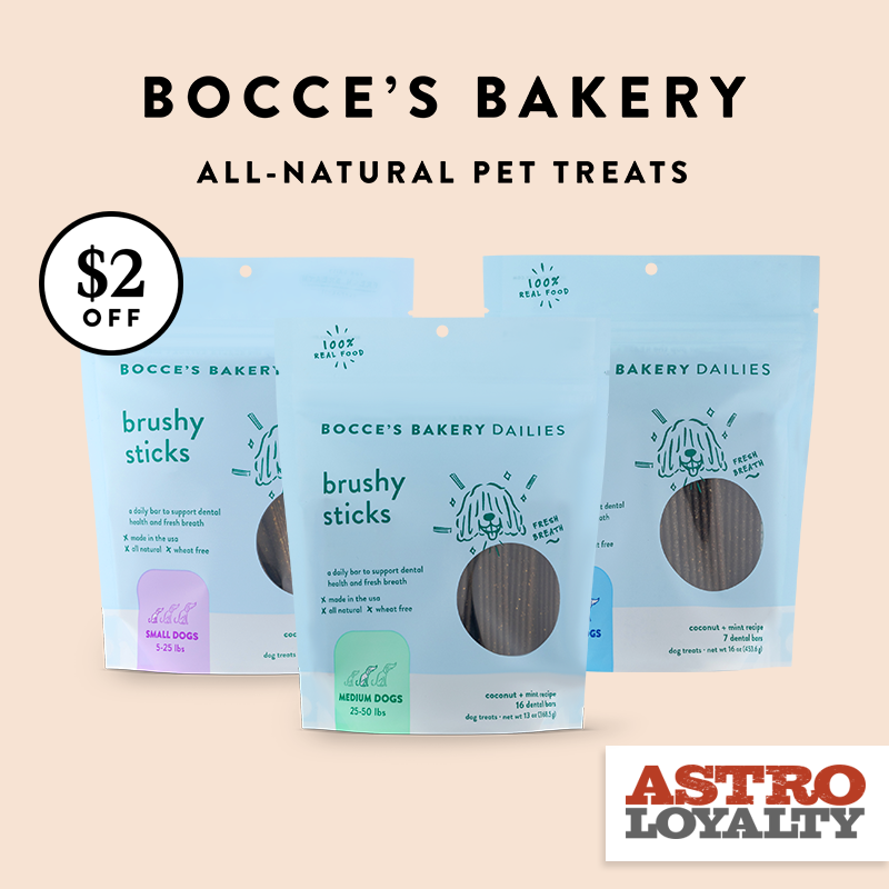 Bocce's Bakery | $2.00 OFF Bocce's Brushy Sticks Dental Bars