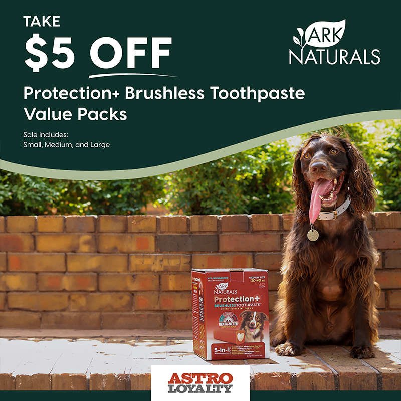 Protection+ 5-in-1 dental chews have all the same benefits as our original Protection+, plus astaxanthin to increase protective antibodies in the saliva and form a protective barrier on teeth.