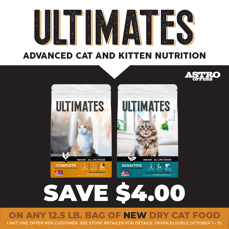 Ultimates | $4.00 OFF on NEW 12.5lb Ultimates Dry Cat Food!