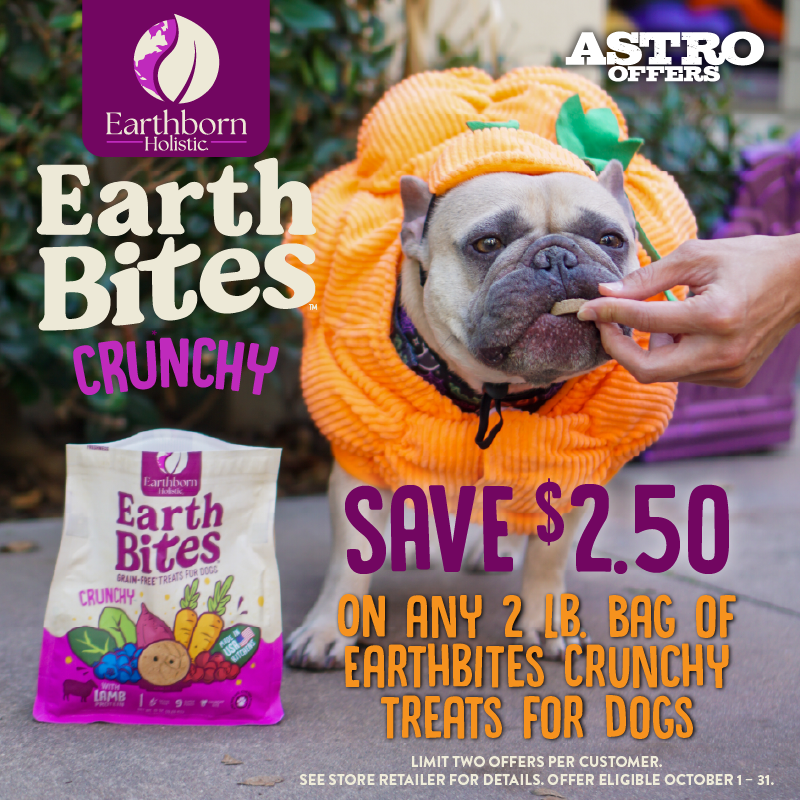 No tricks, just treats! This Halloween, nourish your furry family member with Earthborn Holistic's delicious crunchy treats they'll love!