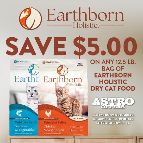 Earthborn Holistic dry cat food includes 2 recipes for indoor cats & kittens. Real protein, prebiotic & probiotics, fruits & veggies, and omegas for skin & coat health can be found in each recipe!