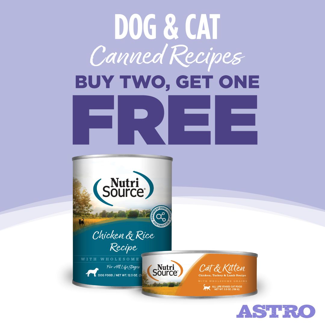 NutriSource, PureVita, Elements, & Choice | Buy 2, Get 1 FREE on Dog or Cat Cans