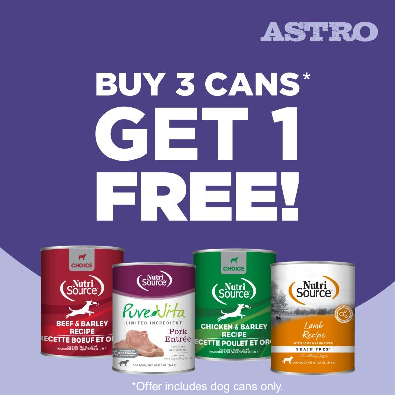 NutriSource, PureVita, Elements, & Choice | Buy 3, Get 1 FREE on Dog Cans