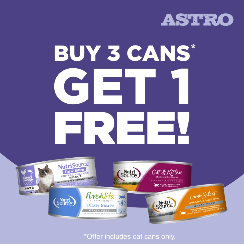 NutriSource, PureVita, & Elements | Buy 3, Get 1 FREE on Cat Cans