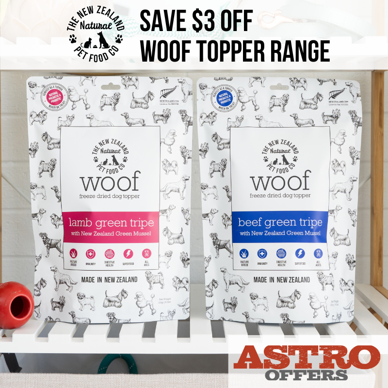 NZ Natural Food Co | $3.00 OFF Woof Lamb & Beef Green Tripe Toppers 