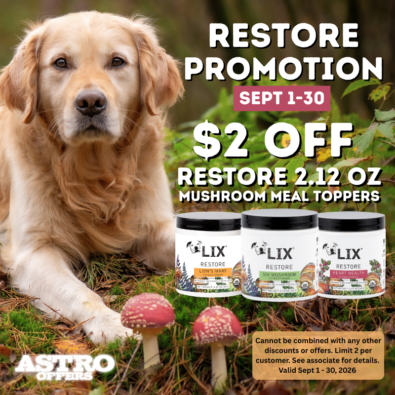 Restore is an organic mushroom extract powder that is the perfect addition to your pet's daily wellness routine! Offered in Heart Health, Six-Mushroom Extract Blend and Lion's Mane!