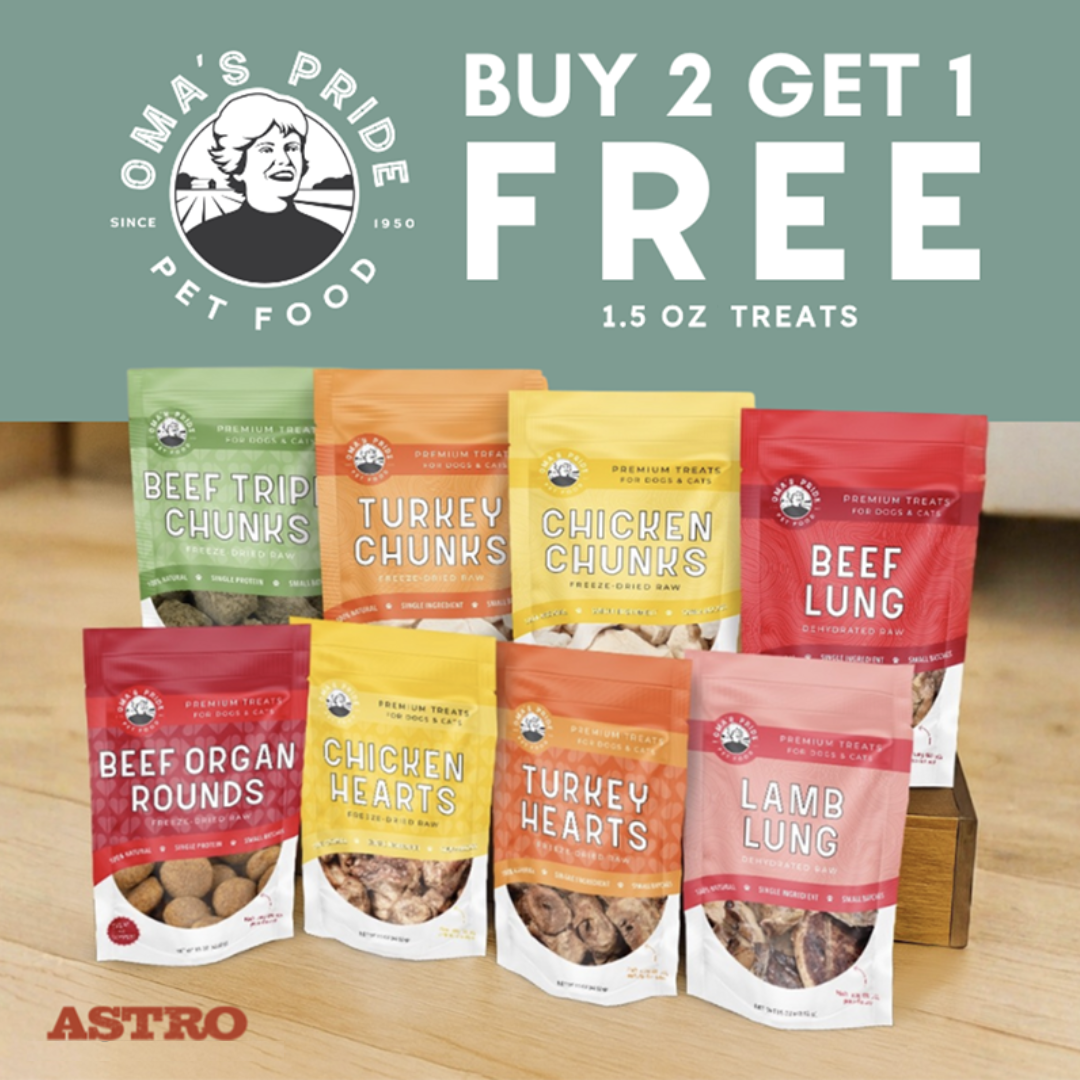 Oma's Pride | Buy 2, Get 1 FREE on NEW 1.5oz Oma's Treats!