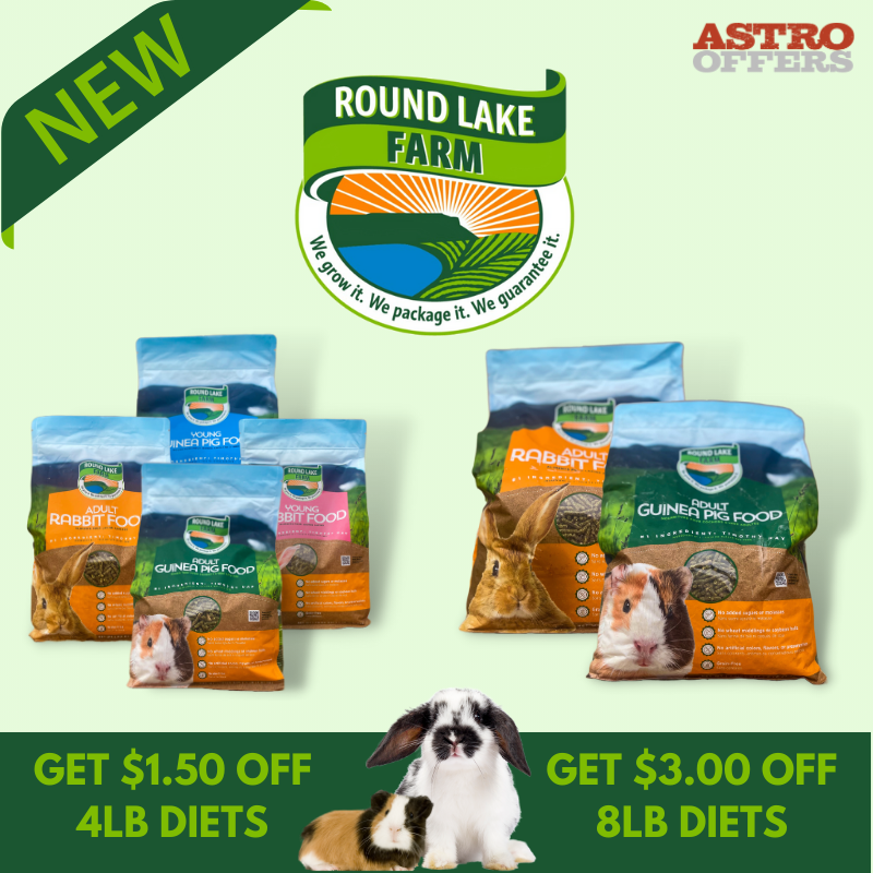Our Small Animal Diets are health-focused, all natural, limited ingredient pellets that contain NO added sugar or cane molasses, and contain NO wheat middlings or soybean hulls!