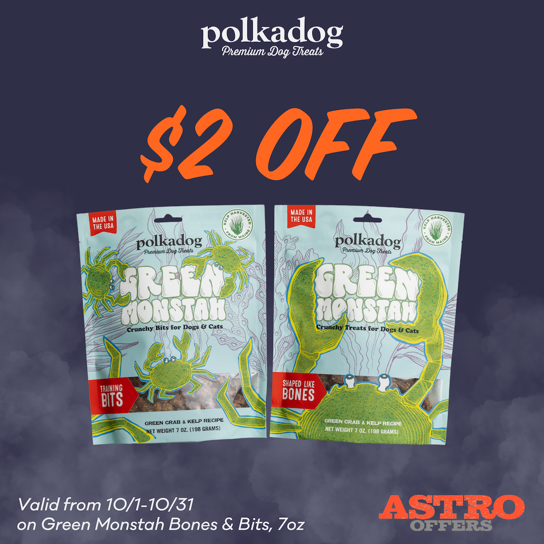 Your spooky cute pup deserves some spooky good treats! Celebrate October with our Green Monstah treats, handcrafted with invasive Green Crab and regeneratively farmed kelp.