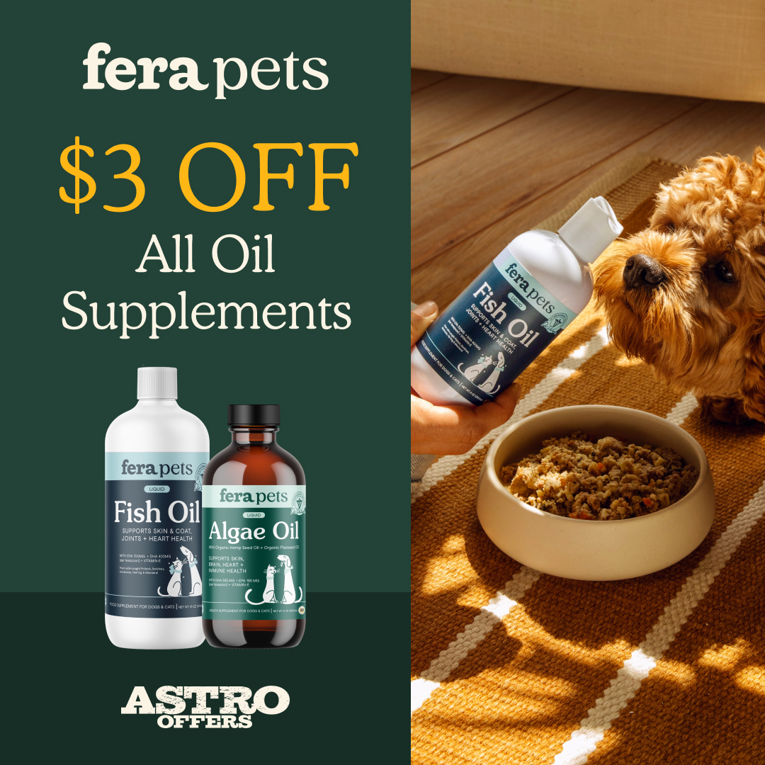 Fera Pets Fish Oil and Vegan Oil deliver essential omegas to support skin, coat, joints, and heart health with clean, sustainable options for every pets needs.