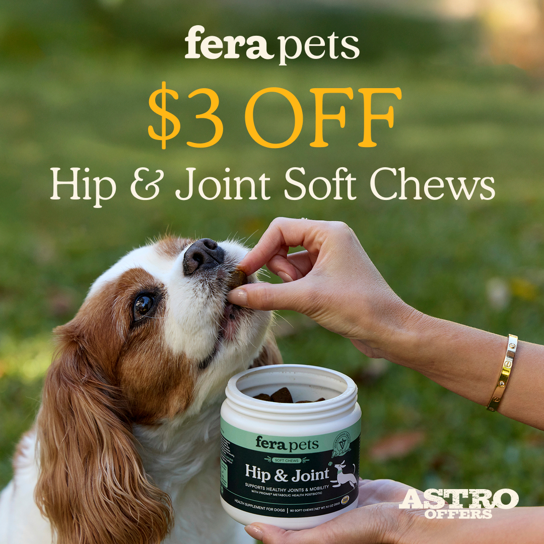 Fera Pets Dog Hip & Joint Soft Chews support mobility and comfort with science-backed ingredients in a tasty, easy-to-give chew so dogs stay active at every age.