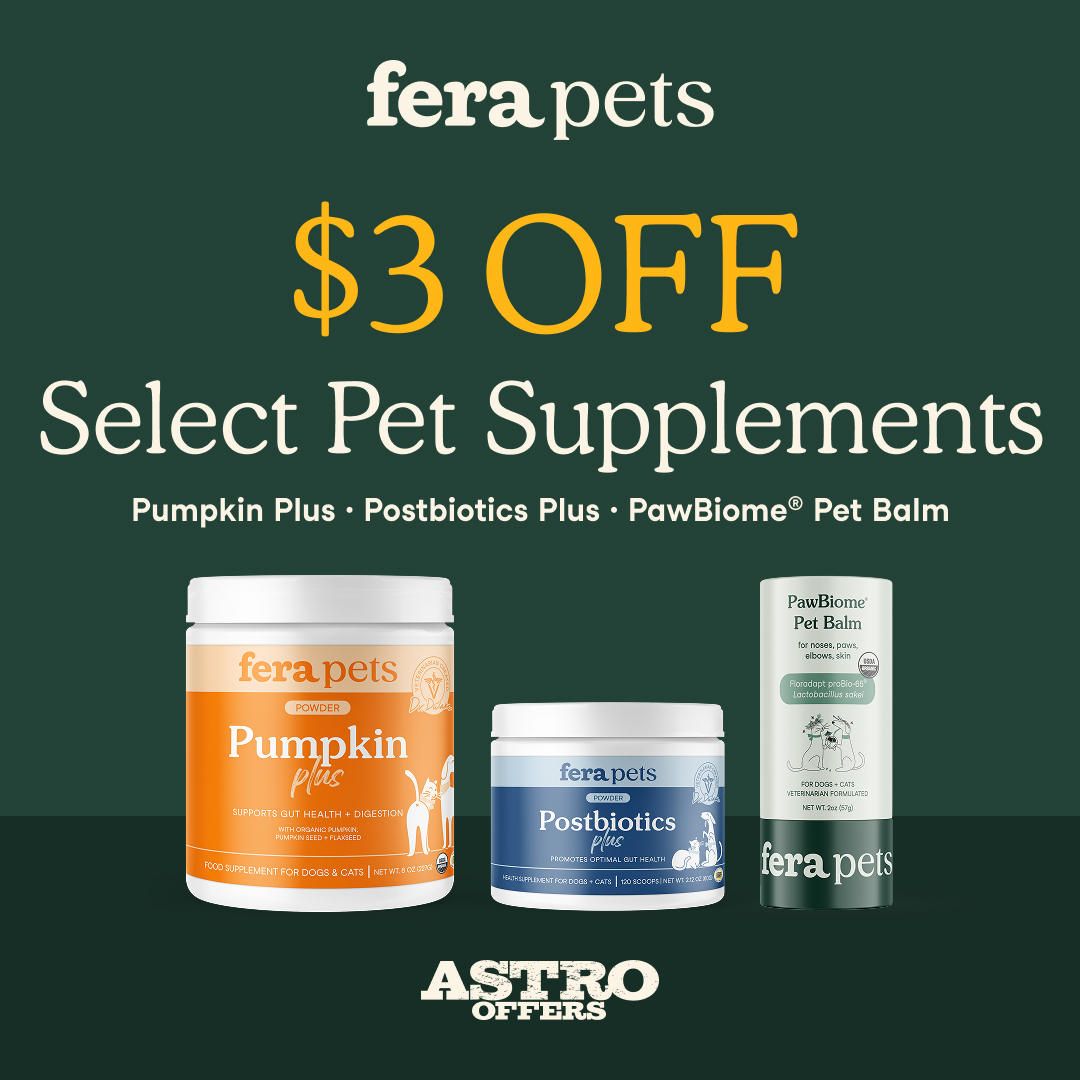Fera Pets Pumpkin Plus, PAWBiome, and Postbiotic work together to support digestion, gut balance, and immune health - clean, science-backed formulas for happy, healthy pets.