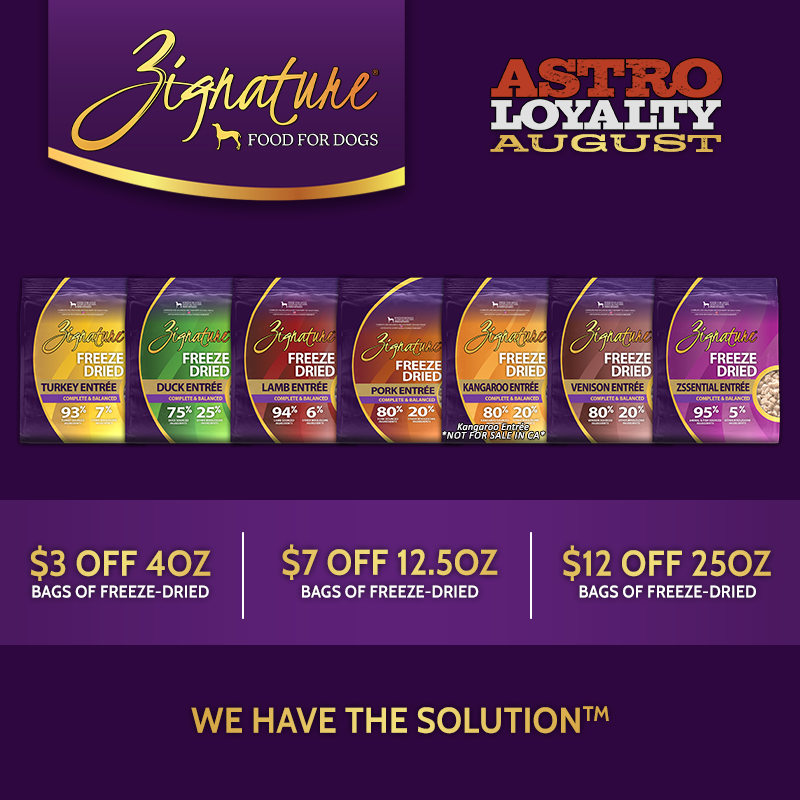 All Zignature formulas follow a meat-first philosophy that is both palatable and nutritious. With a wide menu to choose from, we're confident that your dog will find their forever food.