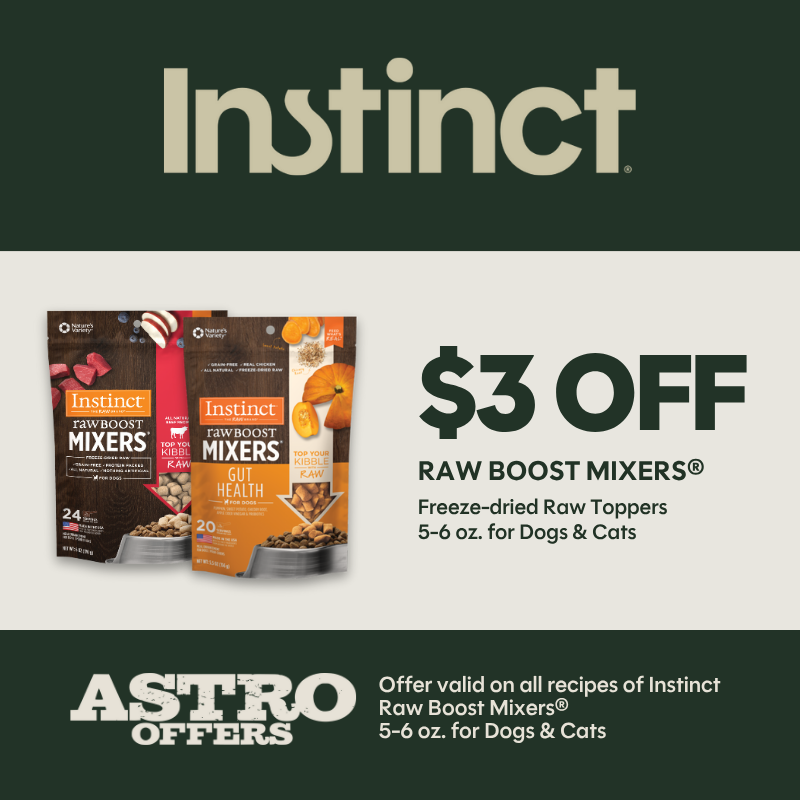 Instinct | $3.00 OFF 5oz-6oz Raw Boost Mixers for Dogs & Cats