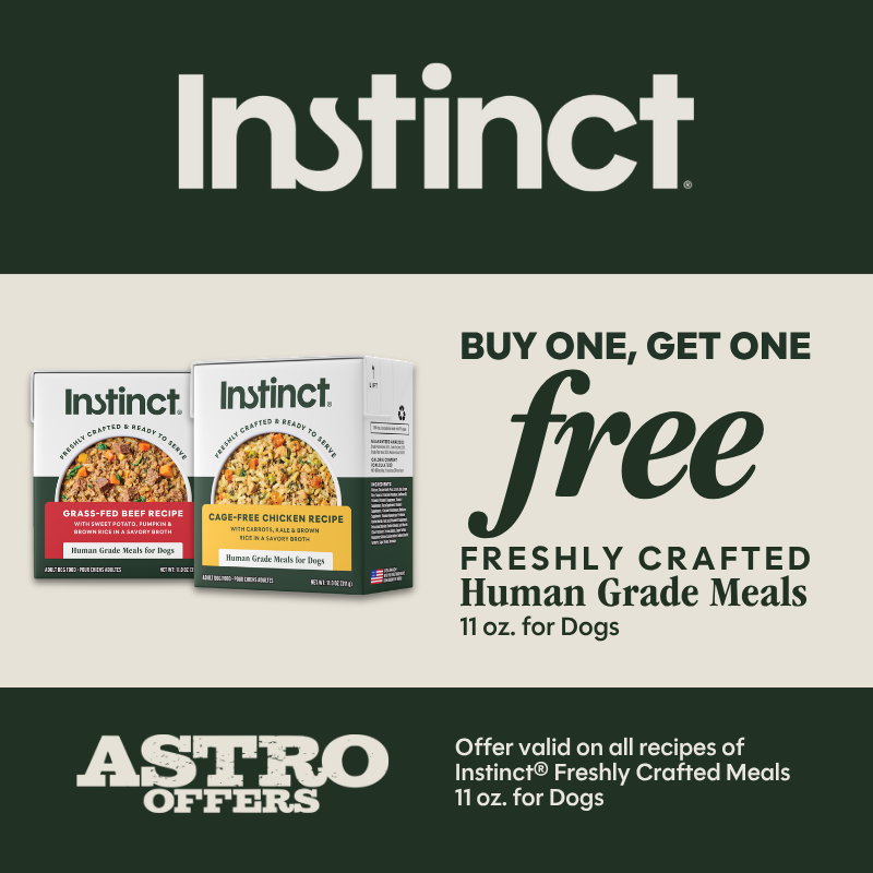 Instinct Freshly Crafted Meals are human-grade with real ingredients you can see and trust; delivering flavor, nutrition, and health benefits in every bowl. No fridge, freezer, or prep needed!