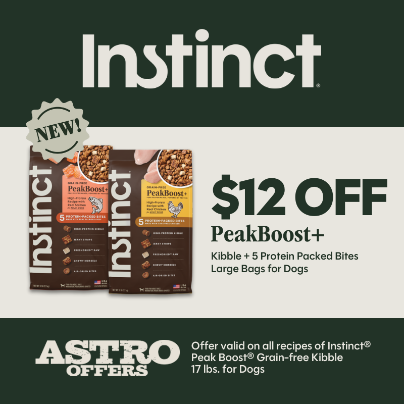 Instinct PeakBoost+ is the only grain-free kibble with FIVE protein-packed pieces and crafted to deliver the ultimate boost of taste, texture and nutrition in every bowl.