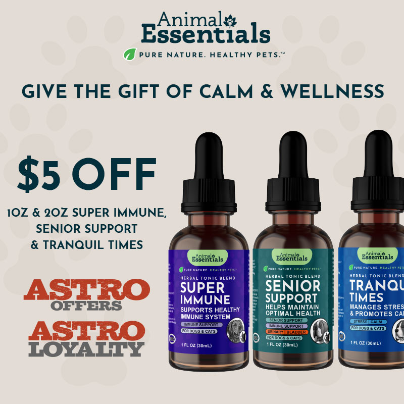 Animal Essentials | $5.00 OFF Super Immune, Senior Support & Tranquil Times
