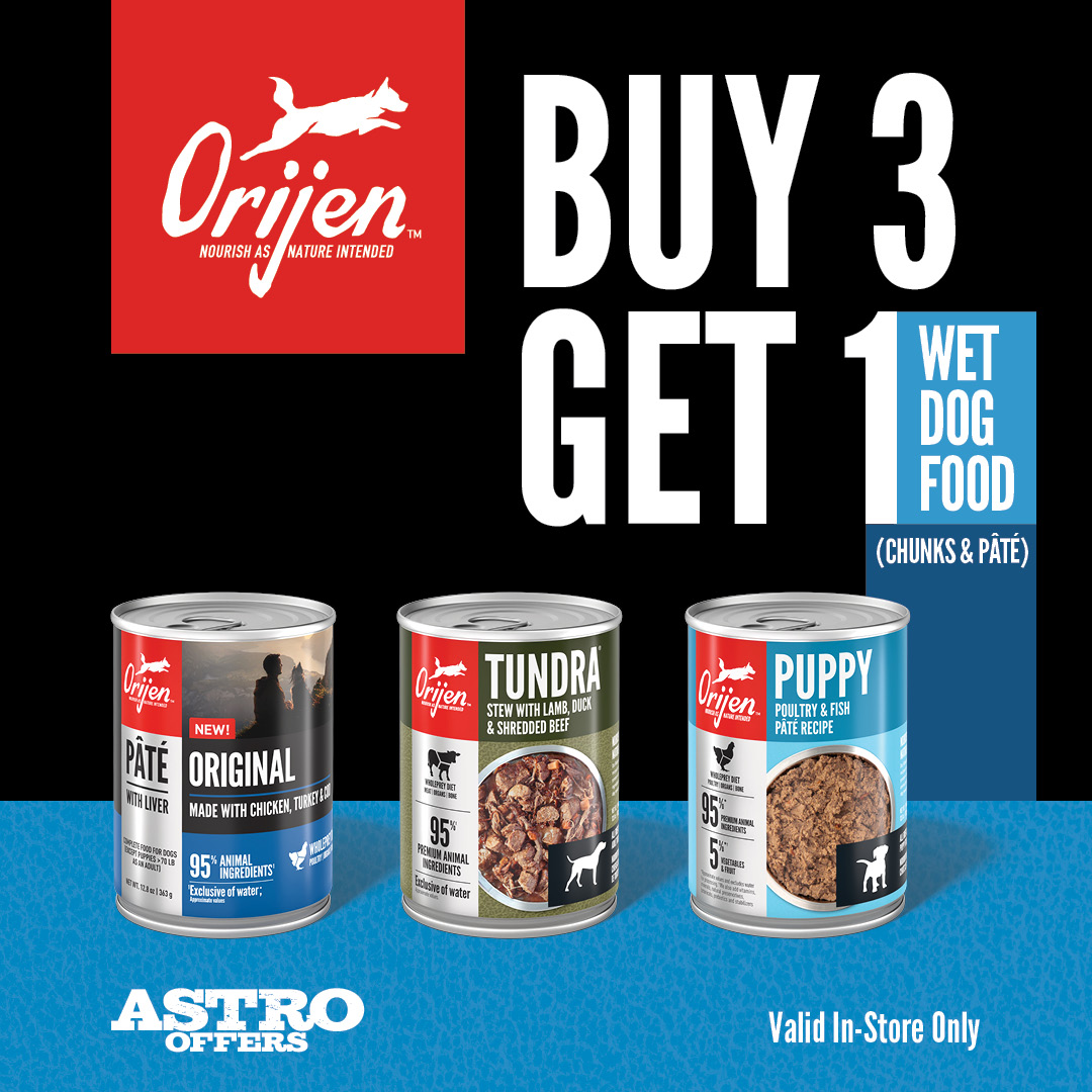ORIJEN | Buy 3, Get 1 FREE on Wet Dog Food